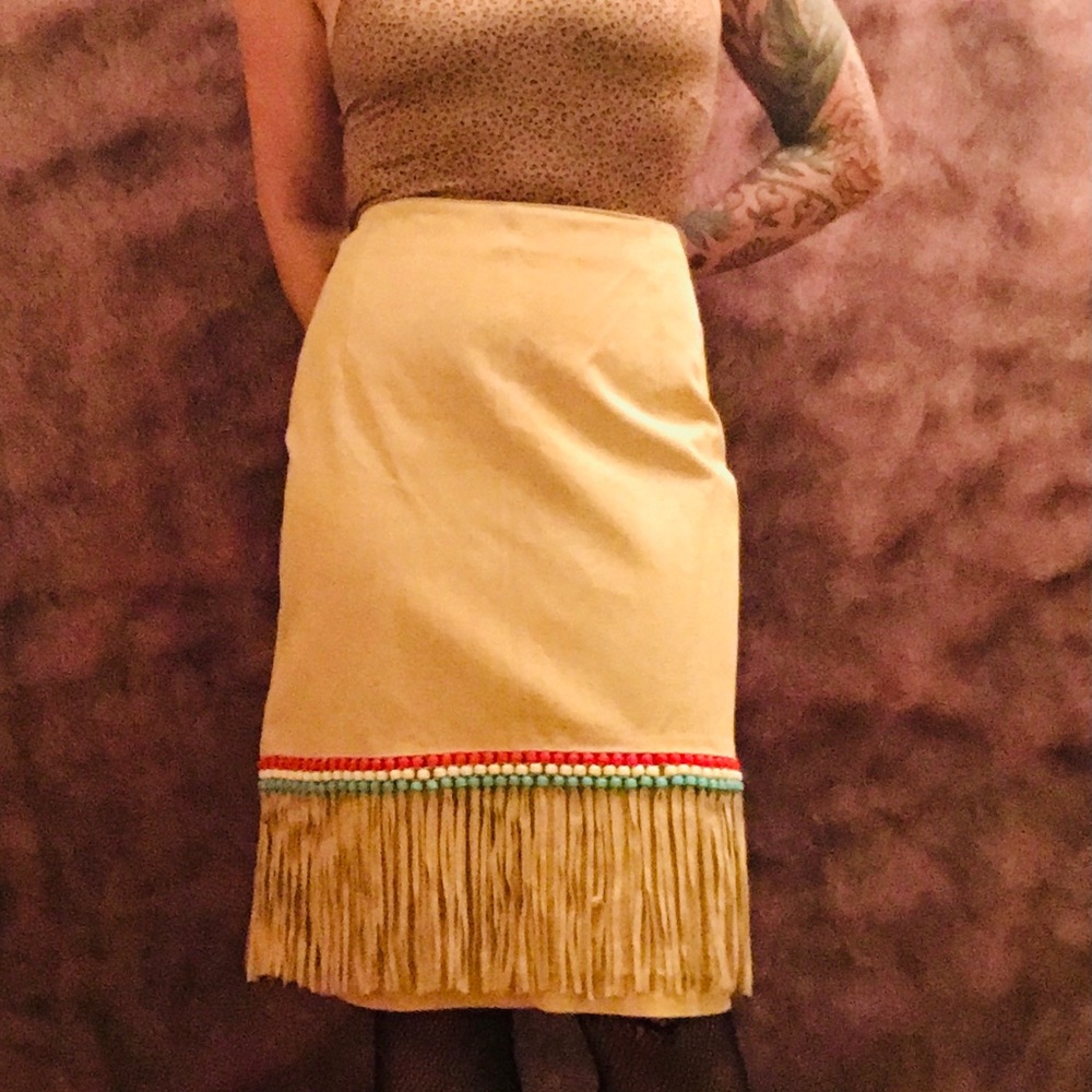 Vintage 1980’s Suede Fringe Skirt